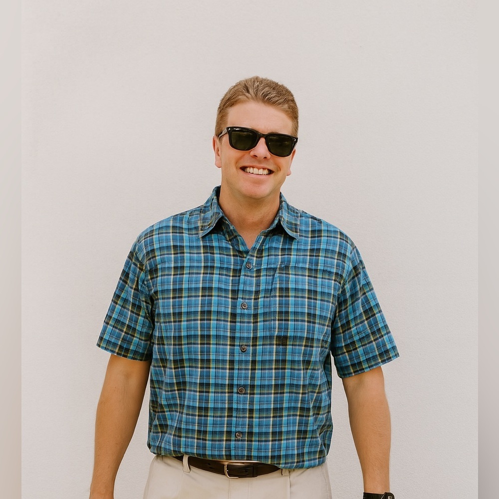 Columbia PFG Omni‑Wick Vented Plaid Fishing Shirt – Quick‑Dry Outdoor Shirt